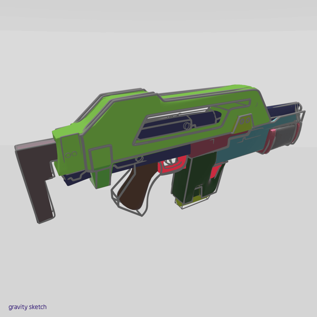 pulse-rifle: The finished model, three-quarter