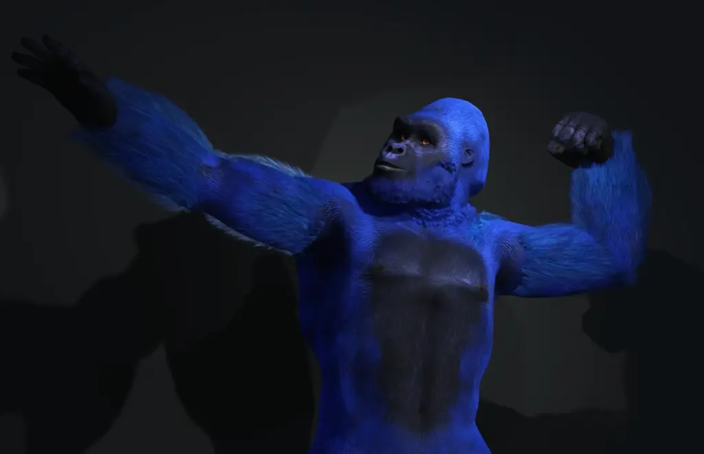 Blue Gorilla character: Render from the Unreal scene